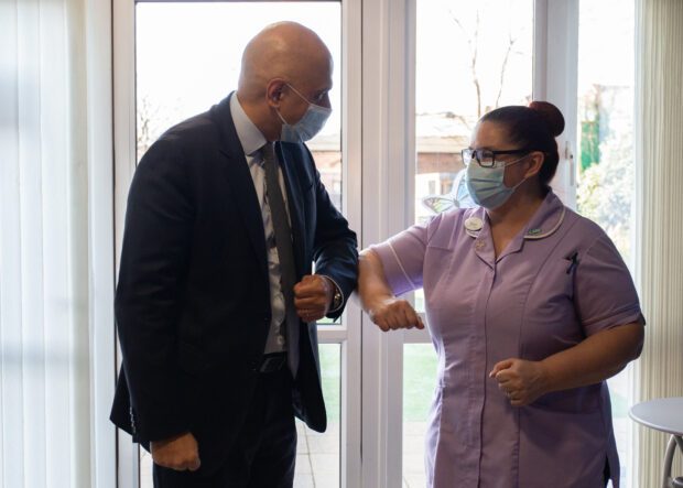 Health Secretary Sajid Javid meets with NHS staff during his regional tour